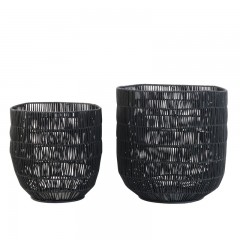 BASKET MAT BLACK RATTAN S2 